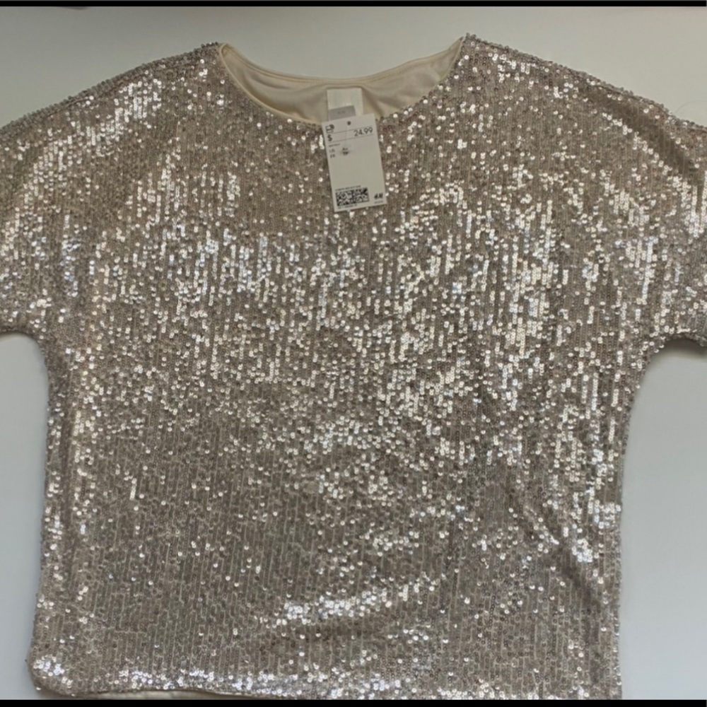 Sparkling silver top